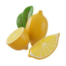 柠檬 到位啦UI素材 80款水果食品厨具3D图标模型 3D模型png